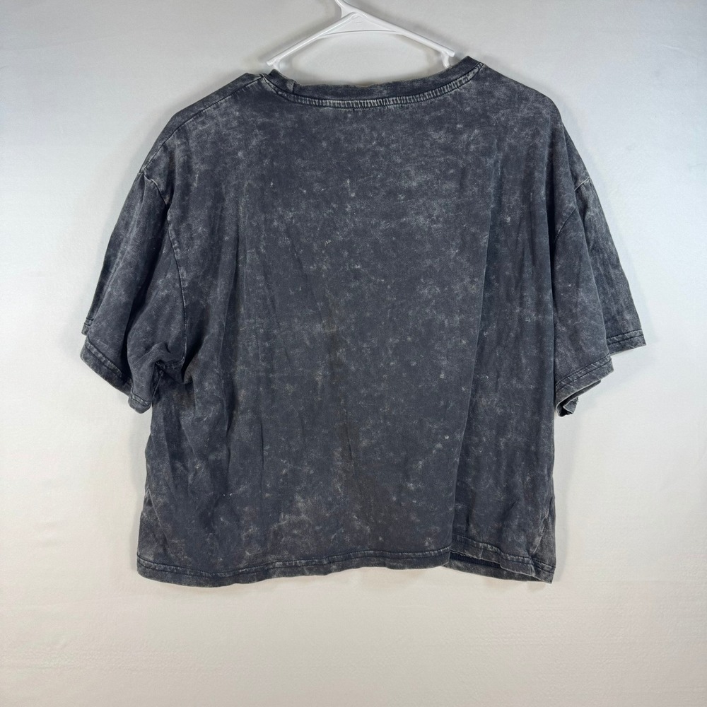 7 For All Mankind Womens Acid Wash Pocket Tee Grey Cotton Short Sleeve Size L - Picture 2 of 7